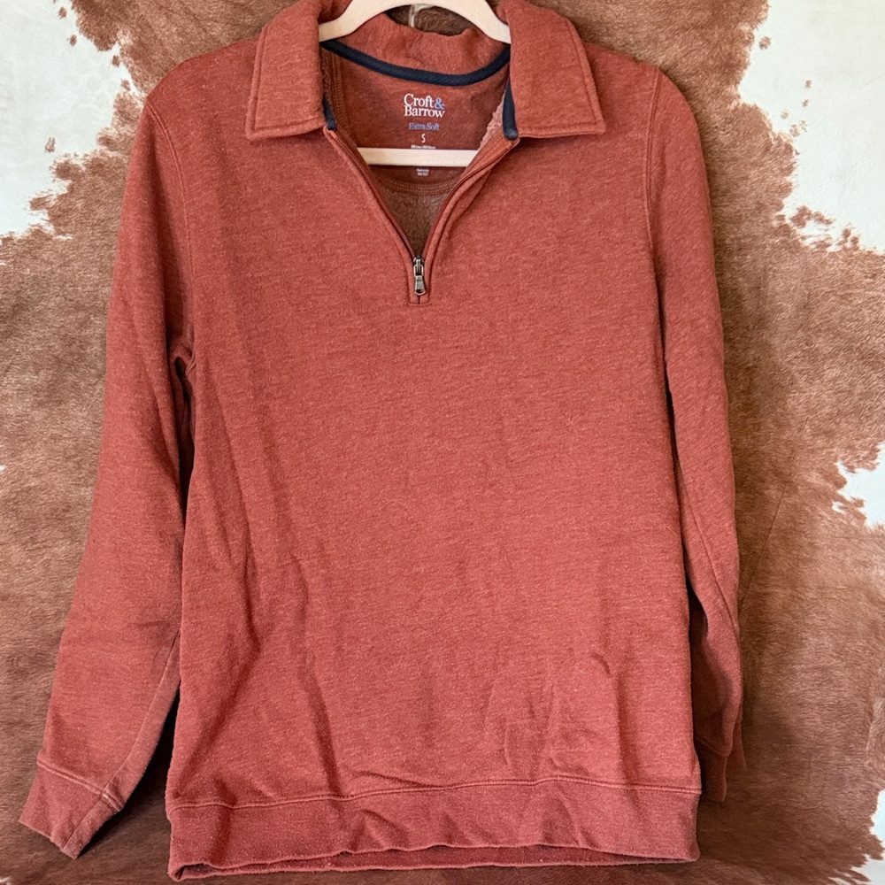 croft & barrow Men's Zip-Up Sweater in Rust